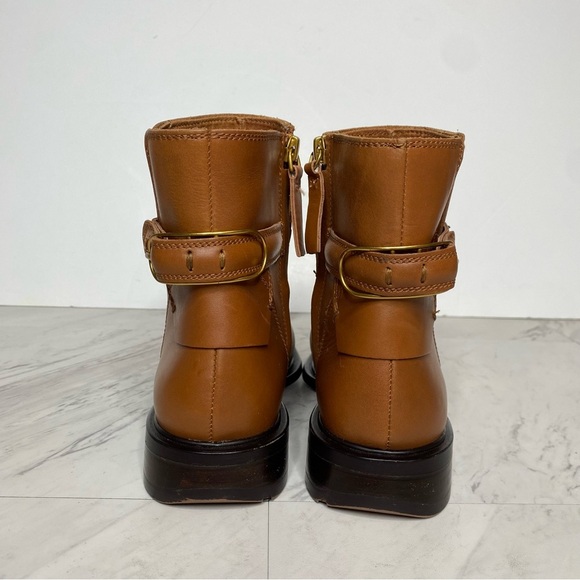 Franco Sarto Elese Brown Leather Bootie 7M - Picture 3 of 14